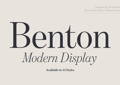 Benton Modern – classic serif font for editorial design with attitude